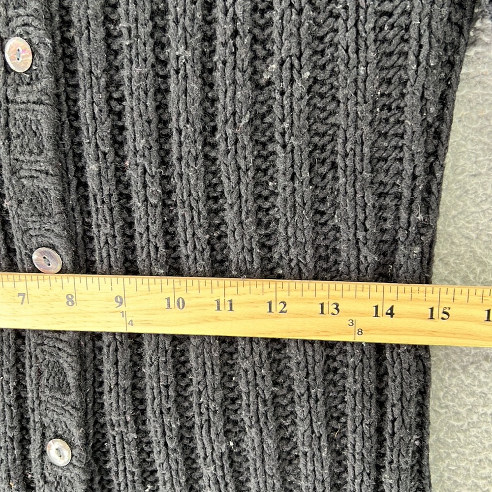 Free People‎ Button Down Cardigan Sweater Womens Medium Black Soft Stretch Fall - Picture 6 of 12